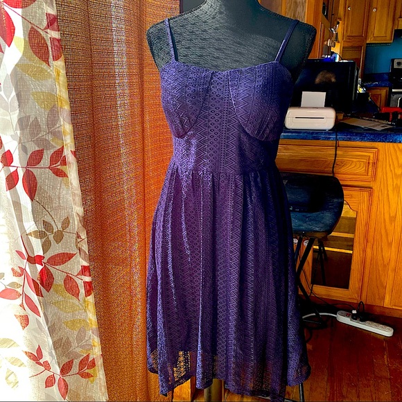 No Boundaries Dresses & Skirts - 🌊 No Boundaries, Size Large (11-13), Color Navy Blue, Lace Like Dress